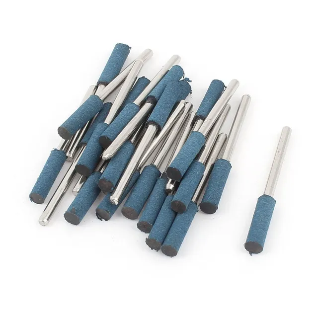 sourcing map Meule sur Tige 5 mm Bleu Lot 22 Polissage