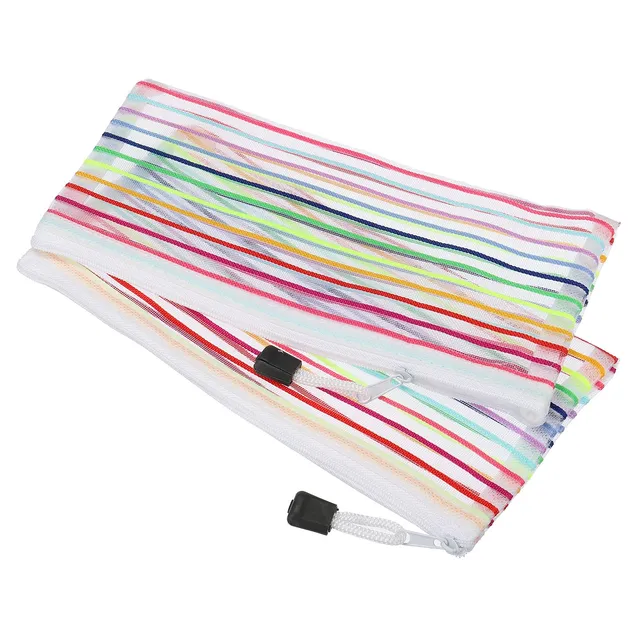 sourcing map B6 pochette zip nylon blanche lot 6