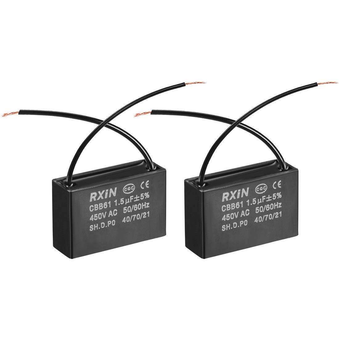 sourcing map Industrial condensateur CBB61 1.5uF 450V lot 2