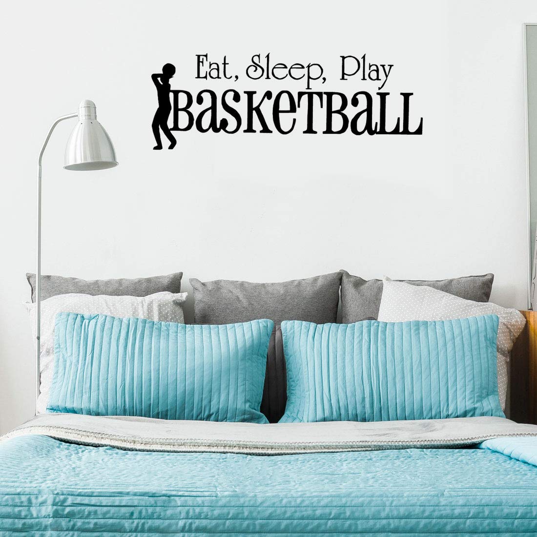 Sourcing Map Manger Dormir Jouer sticker mural basket 60cm