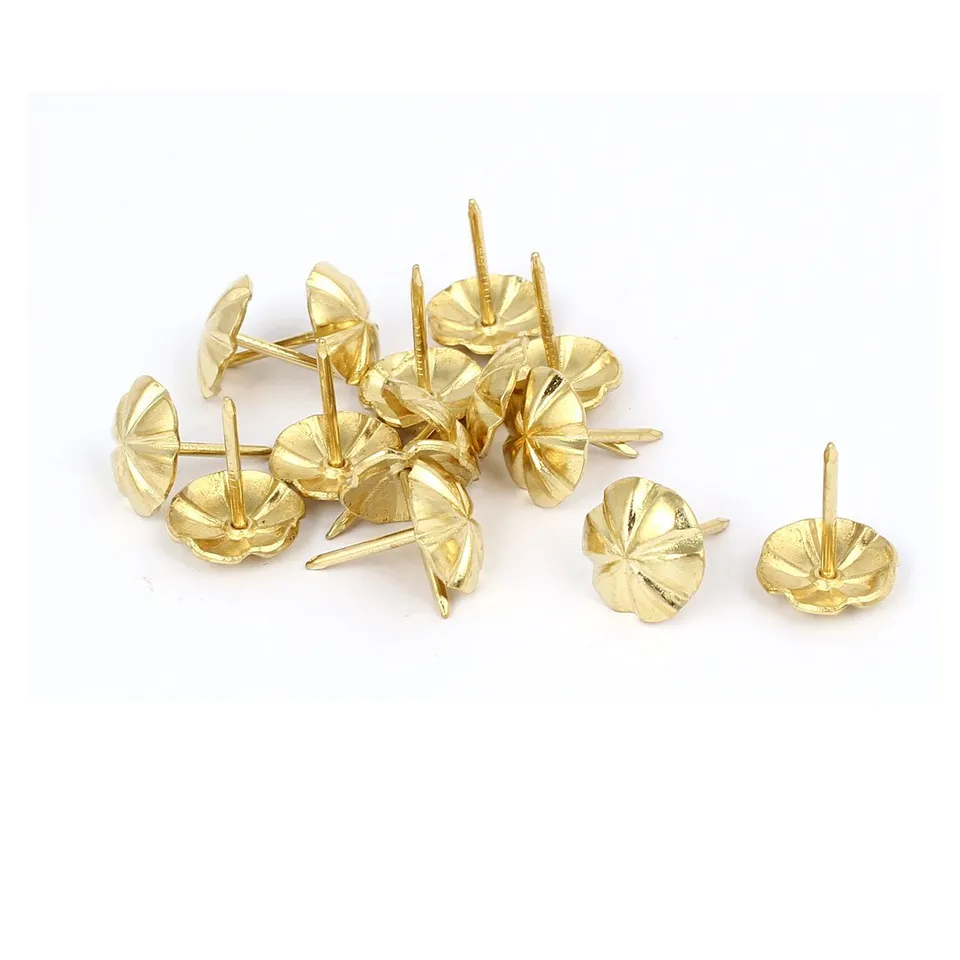 Sourcing Map 15 Punaises Tapissier Doré 16 mm