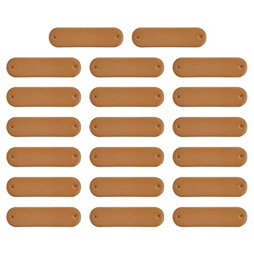 Sourcingmap Étiquette cuir PU 45x12mm marron lot de 40 à coudre