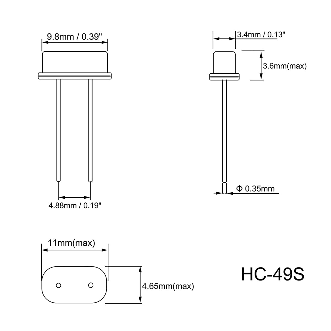 SourcingMAP Industrial quartz HC-49S 20 MHz oscillateur DIP