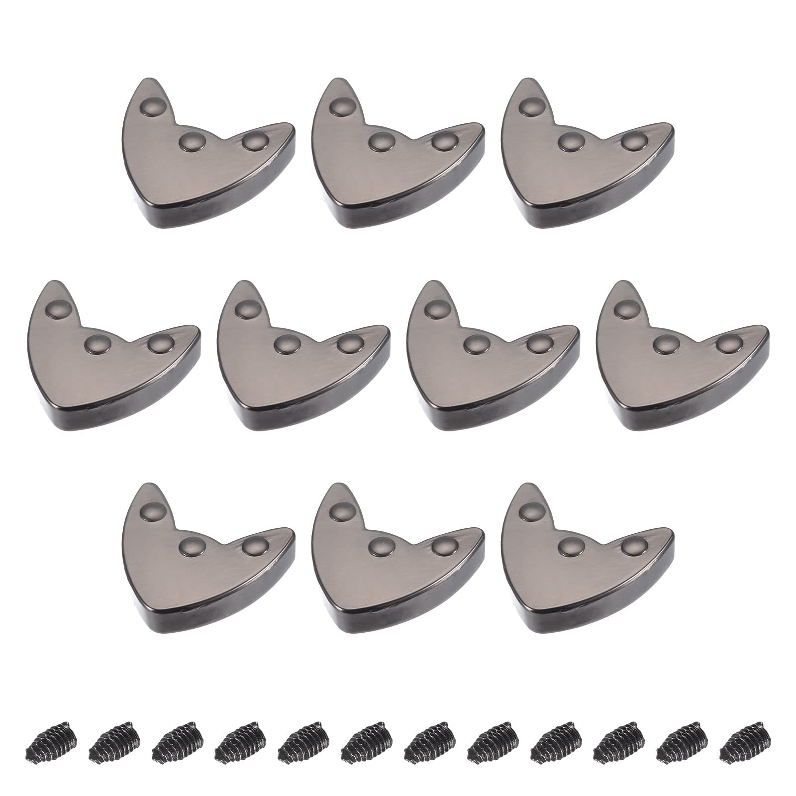 sourcing map Embout Fermeture Métal Noir 19mm Lot de 12