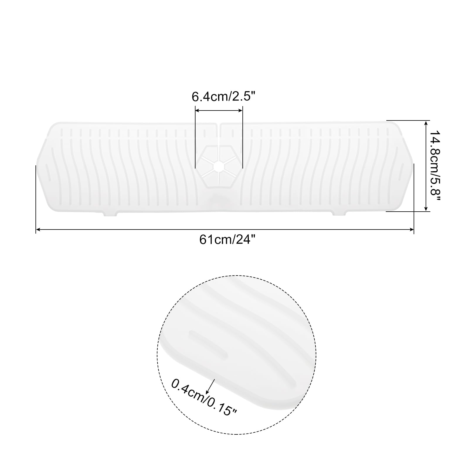 Sourcingmap tapis robinet silicone blanc 61 cm