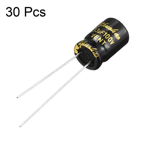 Sourcing Map Condensateur 33uF 100V 8x12mm x30 radial
