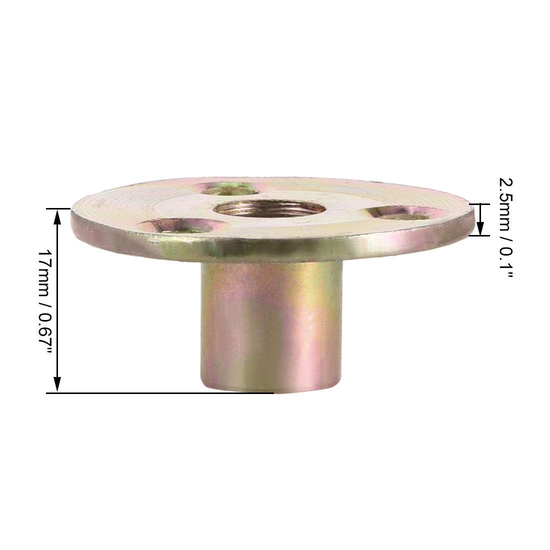 SOURCINGMAP écrou en T 3/8" acier carbone zingué 10pcs