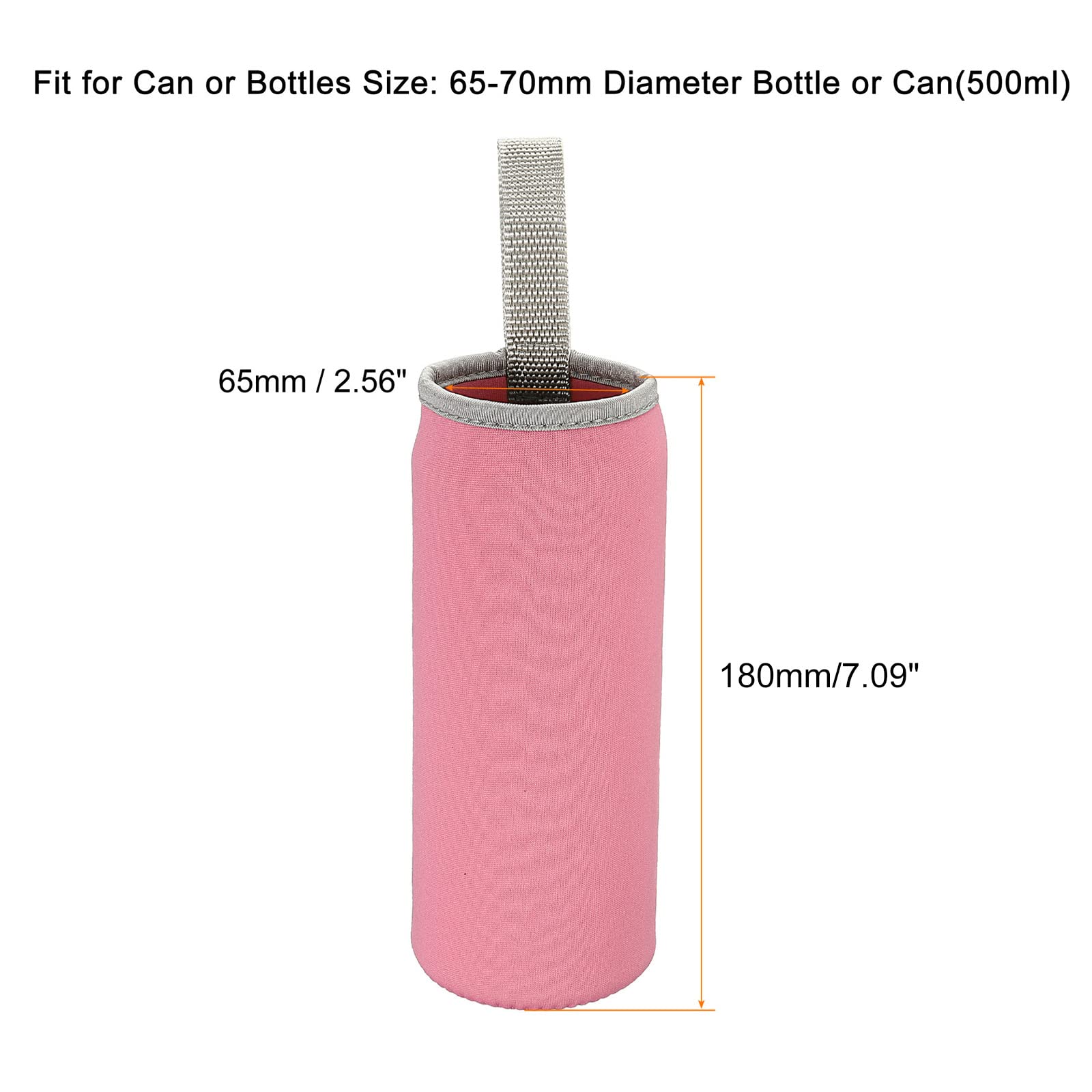 Sourcing Map Housse bouteille néoprène 500ml rose lot 2 isotherme