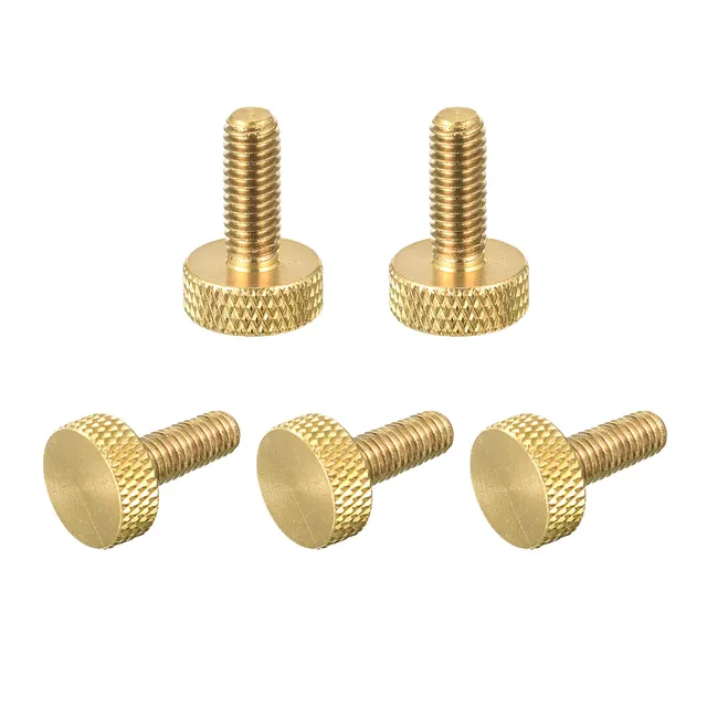 sourcing map vis moletée laiton M5 12 mm 5 pcs fixation