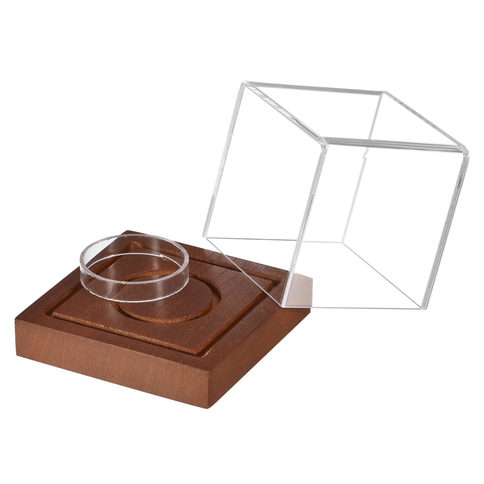 Sourcingmap Vitrine balle baseball acrylique socle bois 8 cm