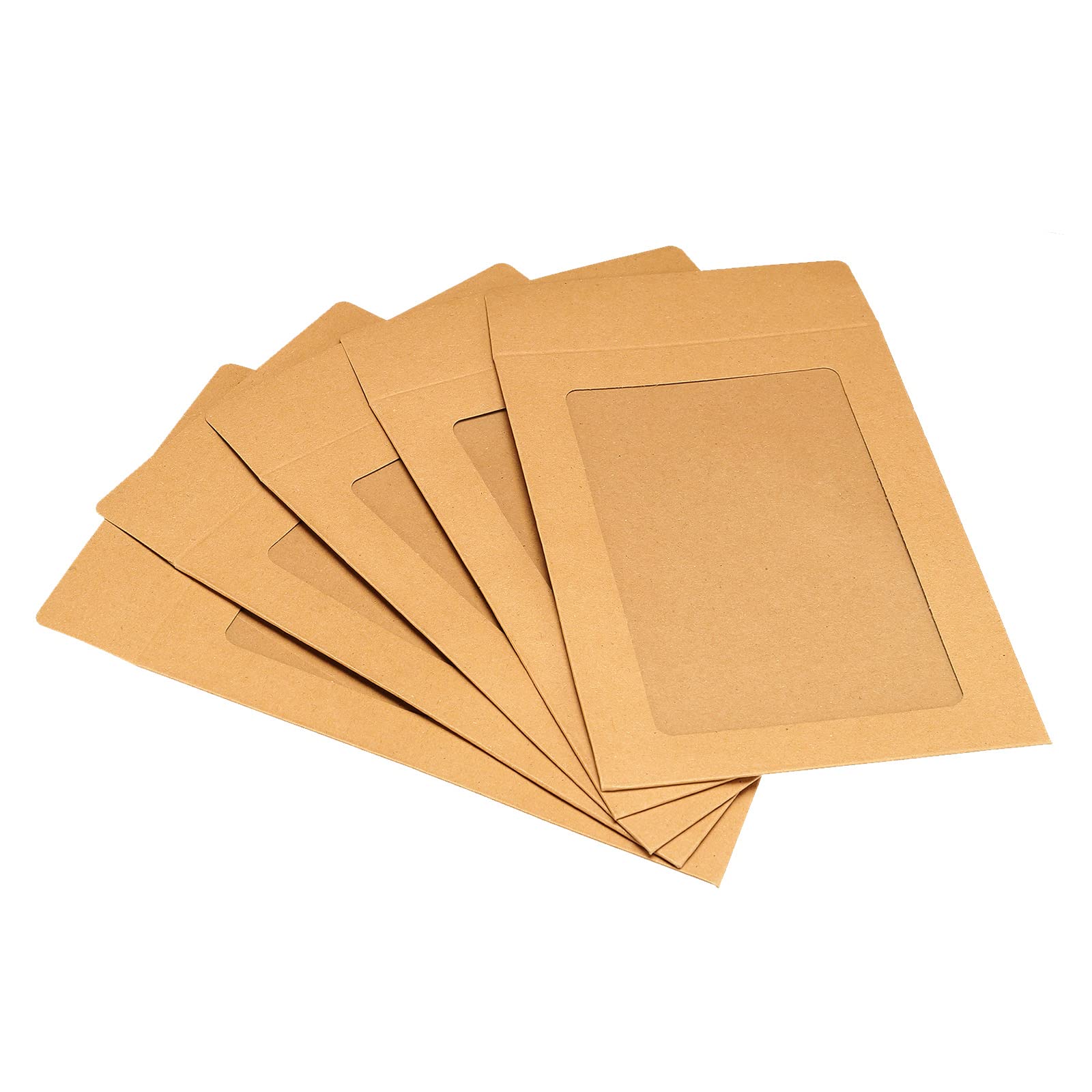 sourcingmap 6 pouces enveloppe à fenêtre marron lot 10 simple face