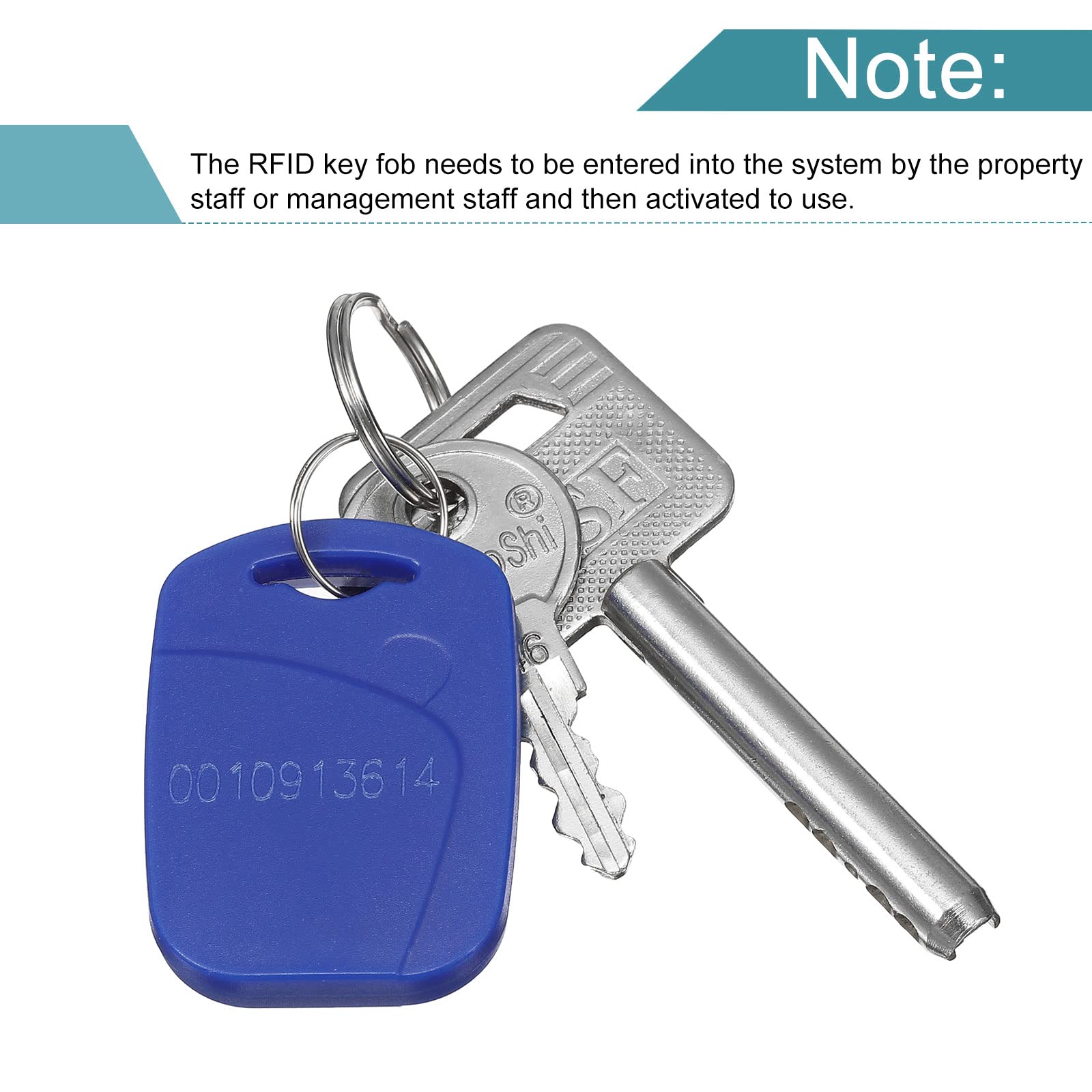 sourcing map Office porte-clés RFID double fréquence bleu 12 pcs