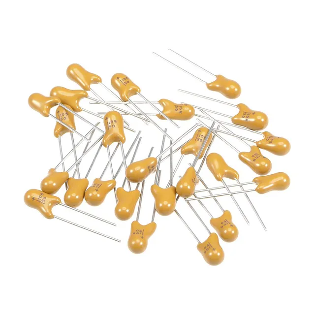 Sourcing Map 1uF 50V condensateur tantale jaune 25 pcs