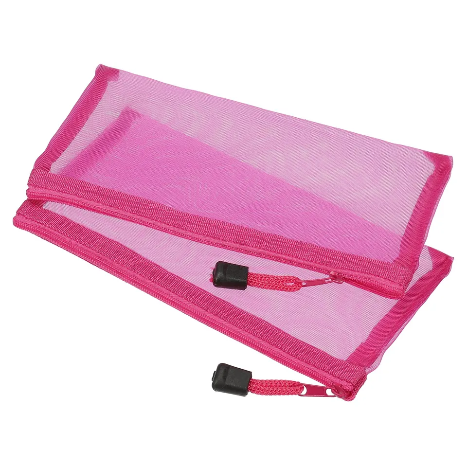 sourcing map pochette zippée A6 rose x6 nylon