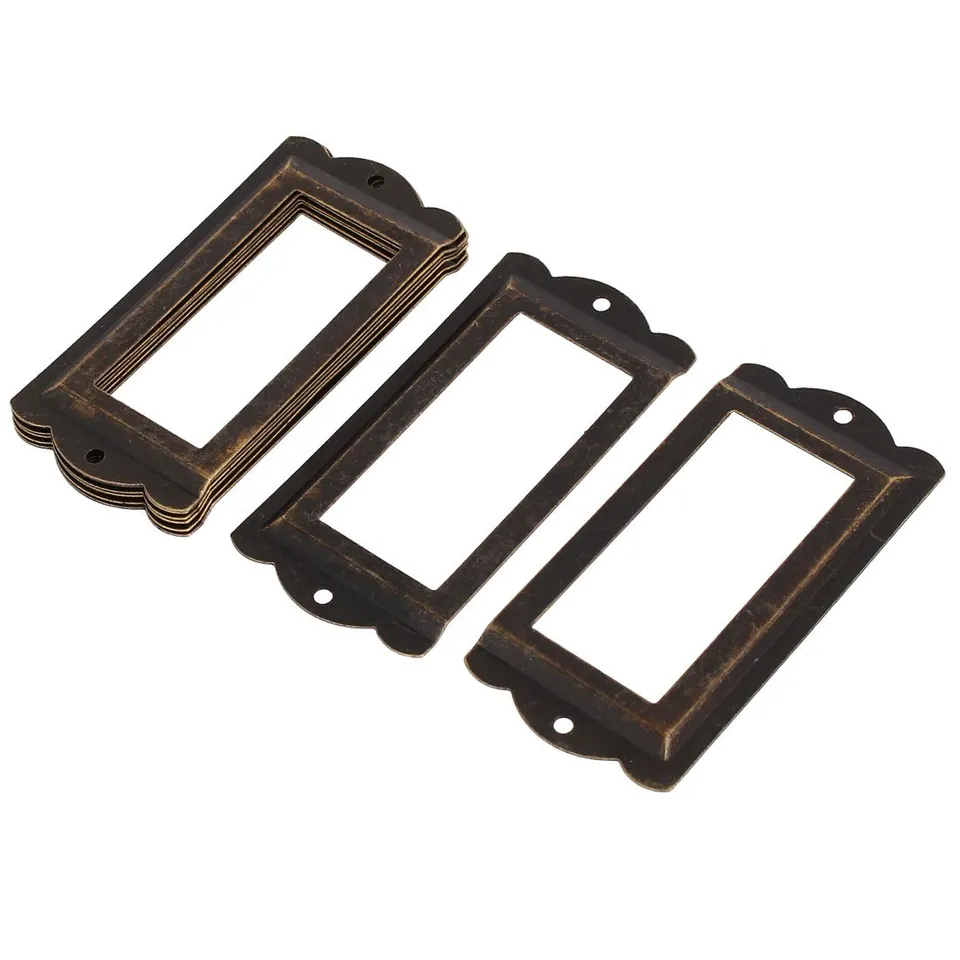 sourcing map Porte-Étiquette 85x42mm Bronze 8pcs avec vis
