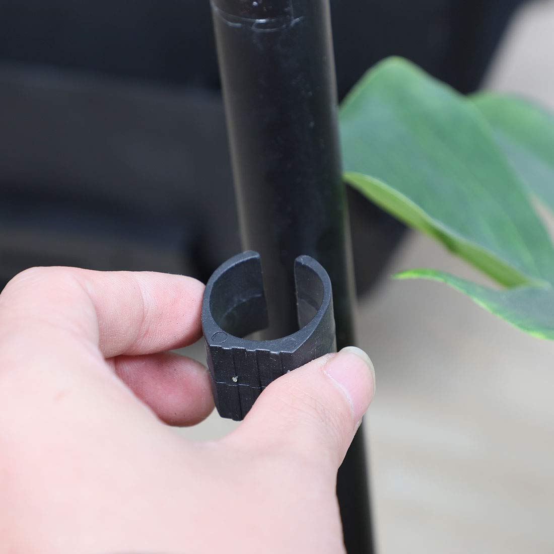 Sourcing Map patin chaise tube rond noir 20 mm 10 pcs