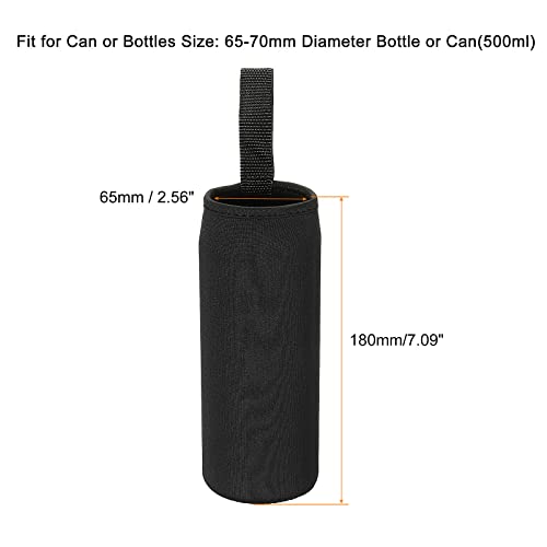 sourcing map Manchon bouteille 500 ml néoprène noir lot de 2