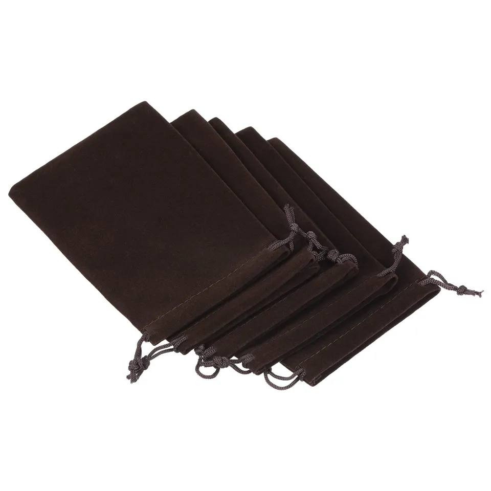 Sourcing Map Pochette 14x10 cm Marron x5 Étui Lunettes