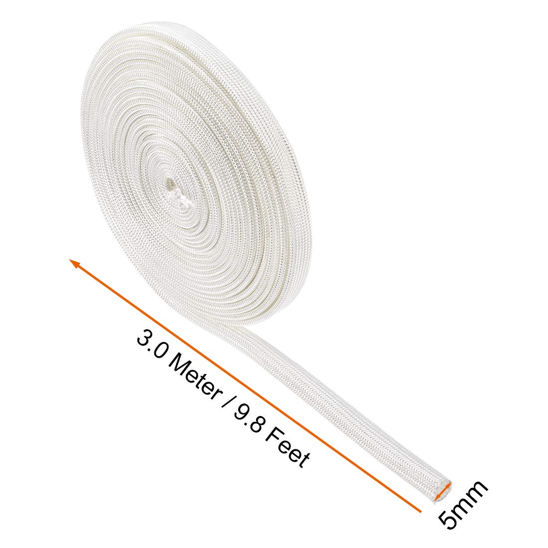 SOURCINGMAP Gaine isolation tressée fibre verre 5mm 3m