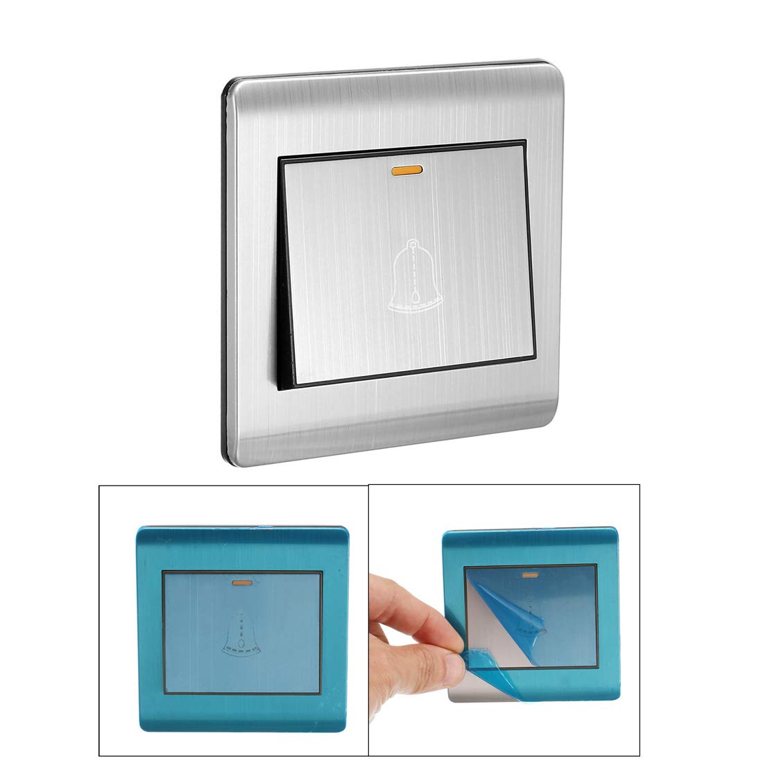 Sourcingmap Electronics bouton sonnette argenté 86x86mm 16A