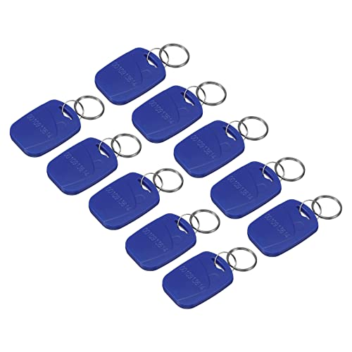 sourcing map Office porte-clés RFID double fréquence bleu 12 pcs