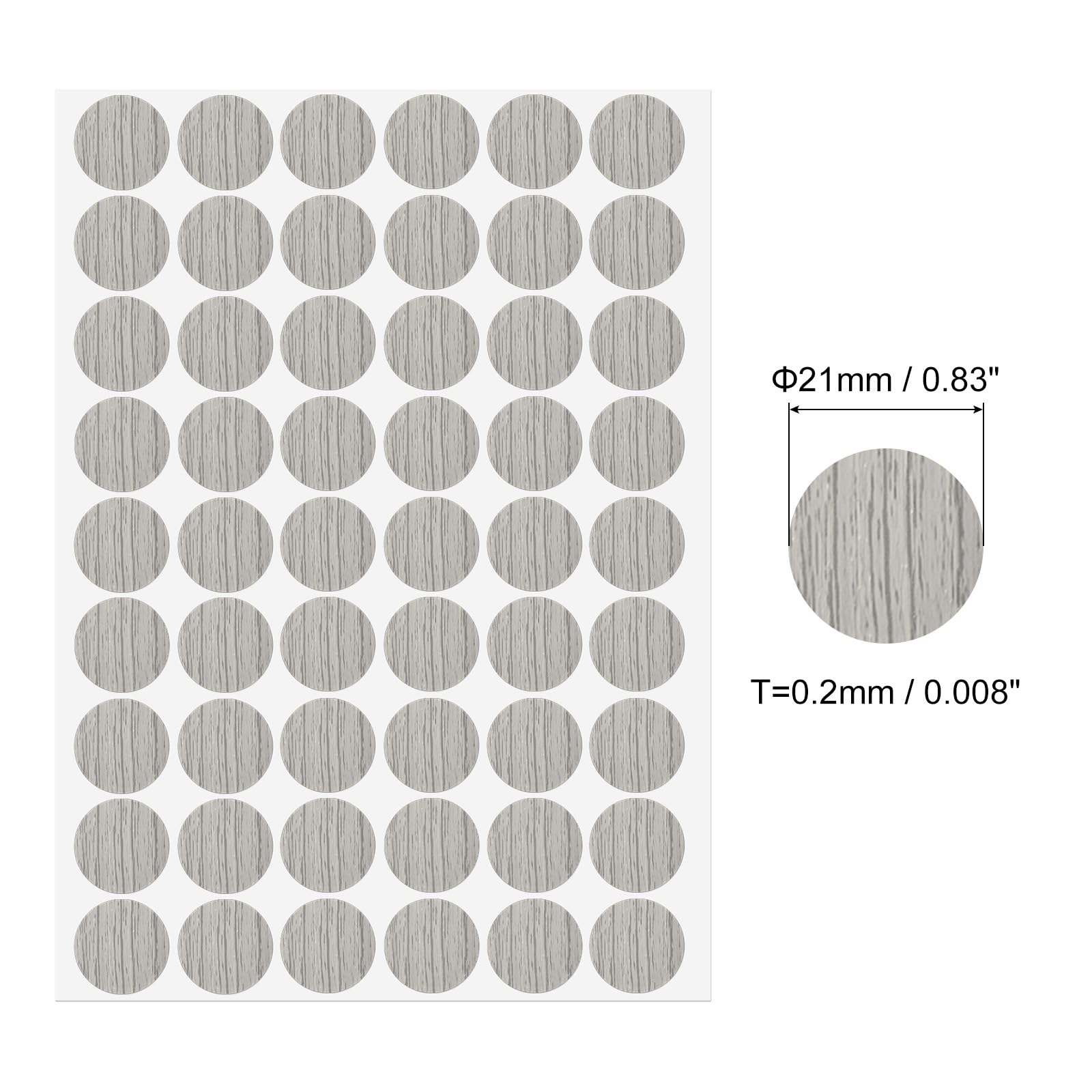 Sourcingmap Home & Garden Cache-vis adhésif 21 mm gris x54
