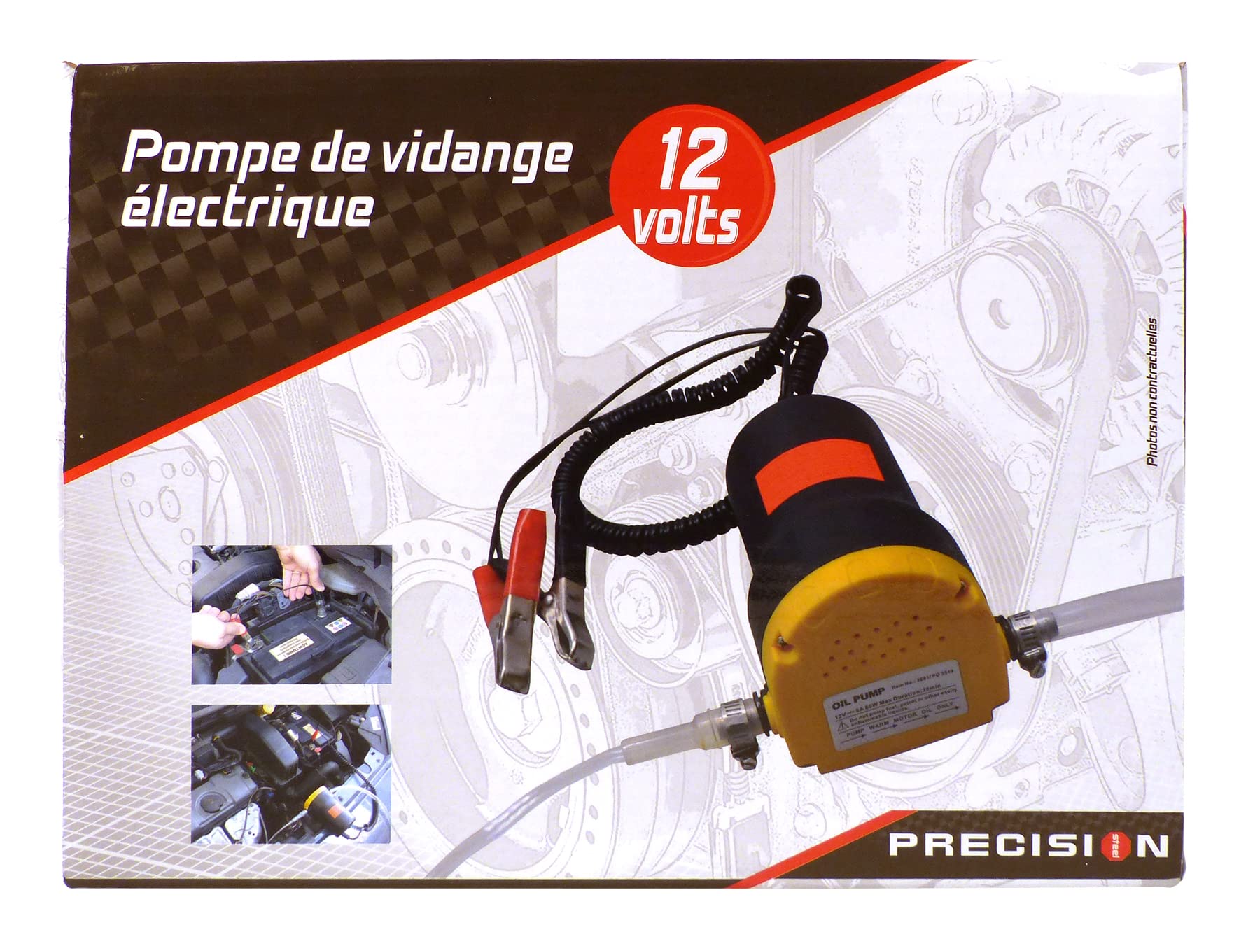 PRECISION STEEL Pompe de vidange électrique 12V huile