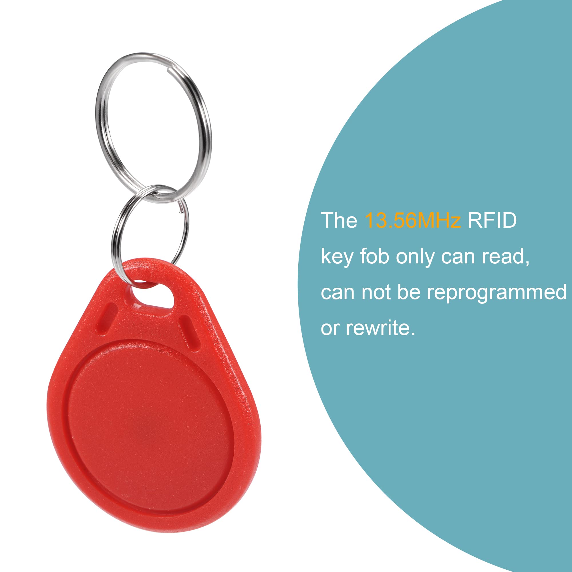 sourcing map Office porte-clés RFID 13,56MHz rouge lot 10 smart