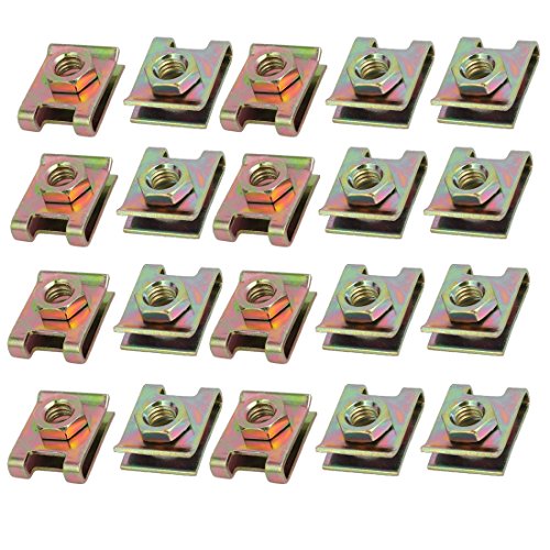 sourcingmap Automotive Écrou U M6 Acier Ressort 20pcs