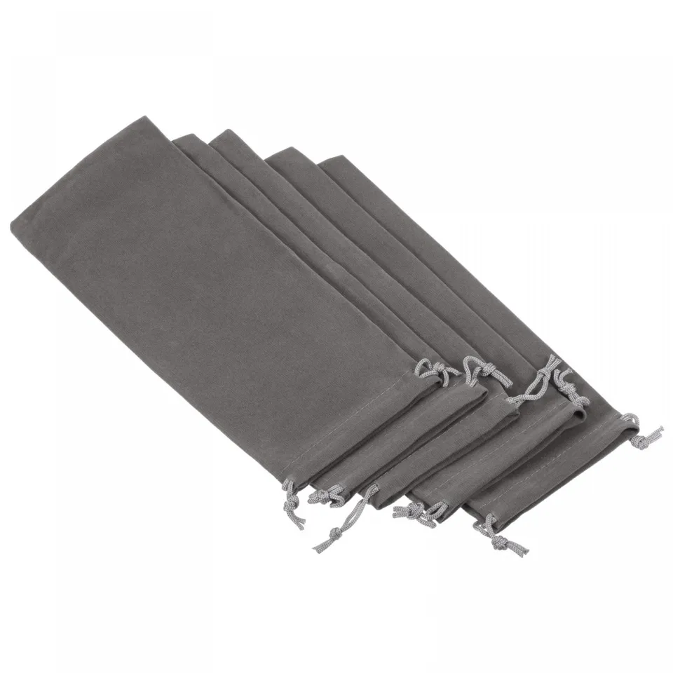 Sourcing Map Pochette Microfibre Cordon 5 pcs Gris 25x10 cm