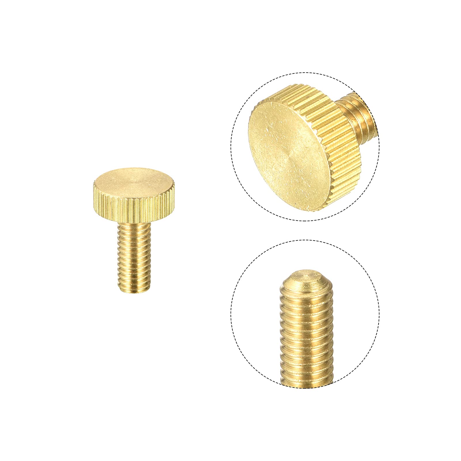 Sourcing Map Home & Garden vis molette M6x16 laiton 5 pcs