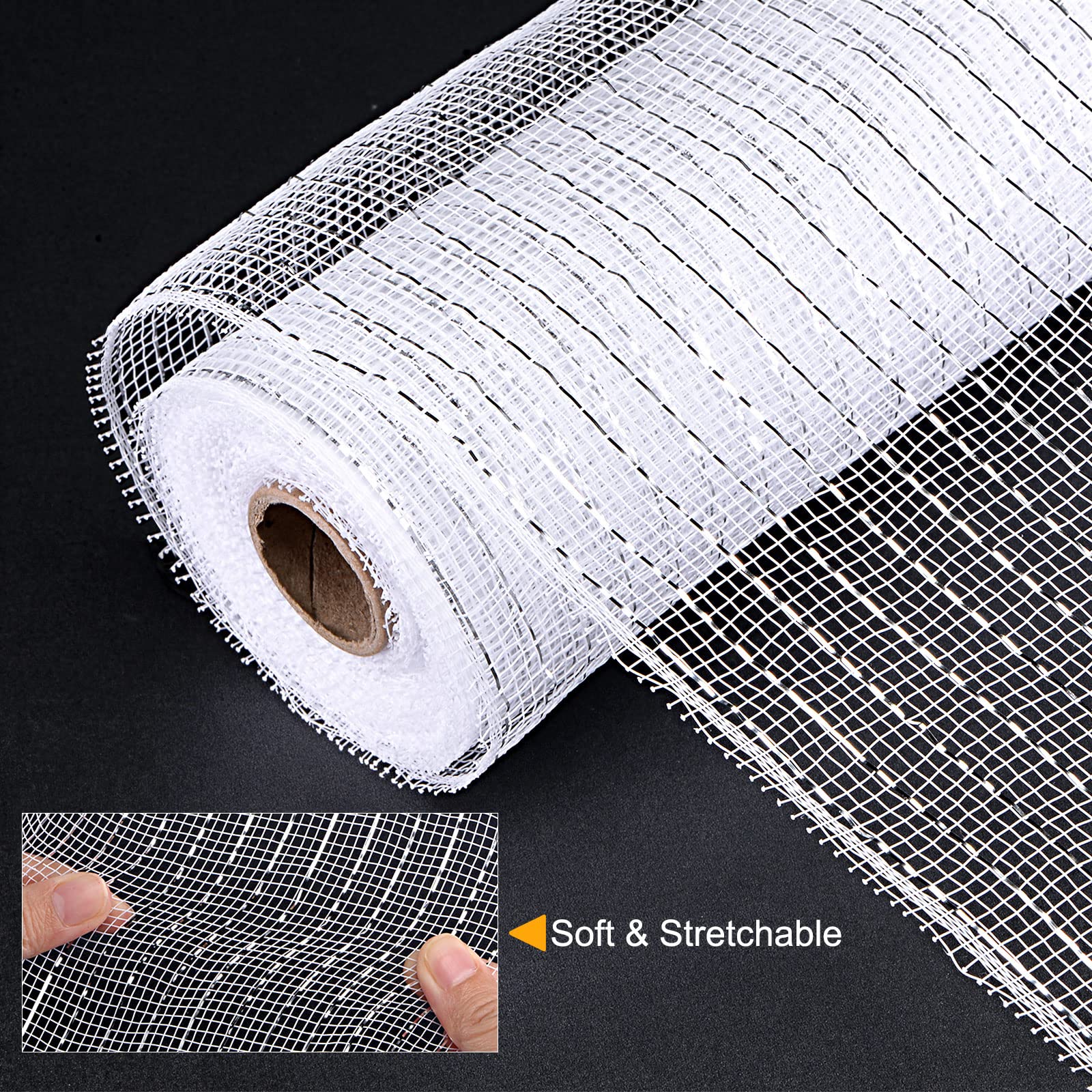 Sourcingmap ruban maille toile jute blanc argent 26cmx9m