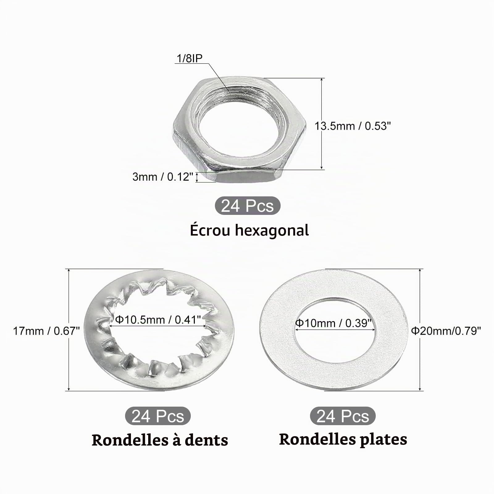 SOURCINGMAP Home kit tige filetée lampe 1/8IP 84 pièces