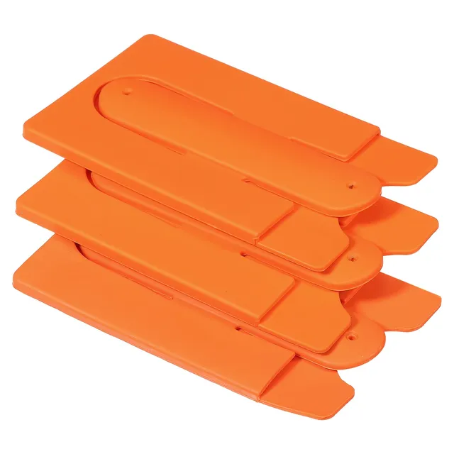sourcing map Porte-carte téléphone silicone orange lot 3 adhésif