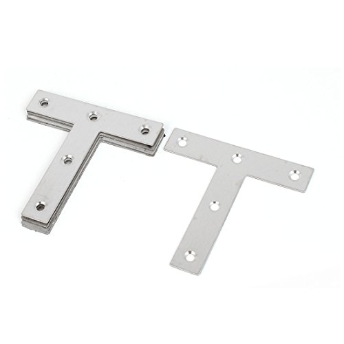 Sourcingmap Home & Garden équerre T inox 80mm argent 5 pcs