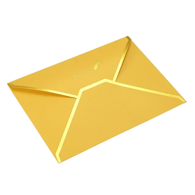 Sourcing Map 10 Enveloppes B6 Jaunes Rabat V Bord Doré