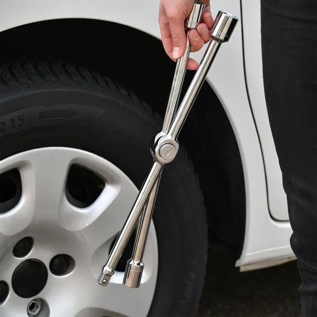 Precision Steel clé en croix pliable 17-19-21 mm