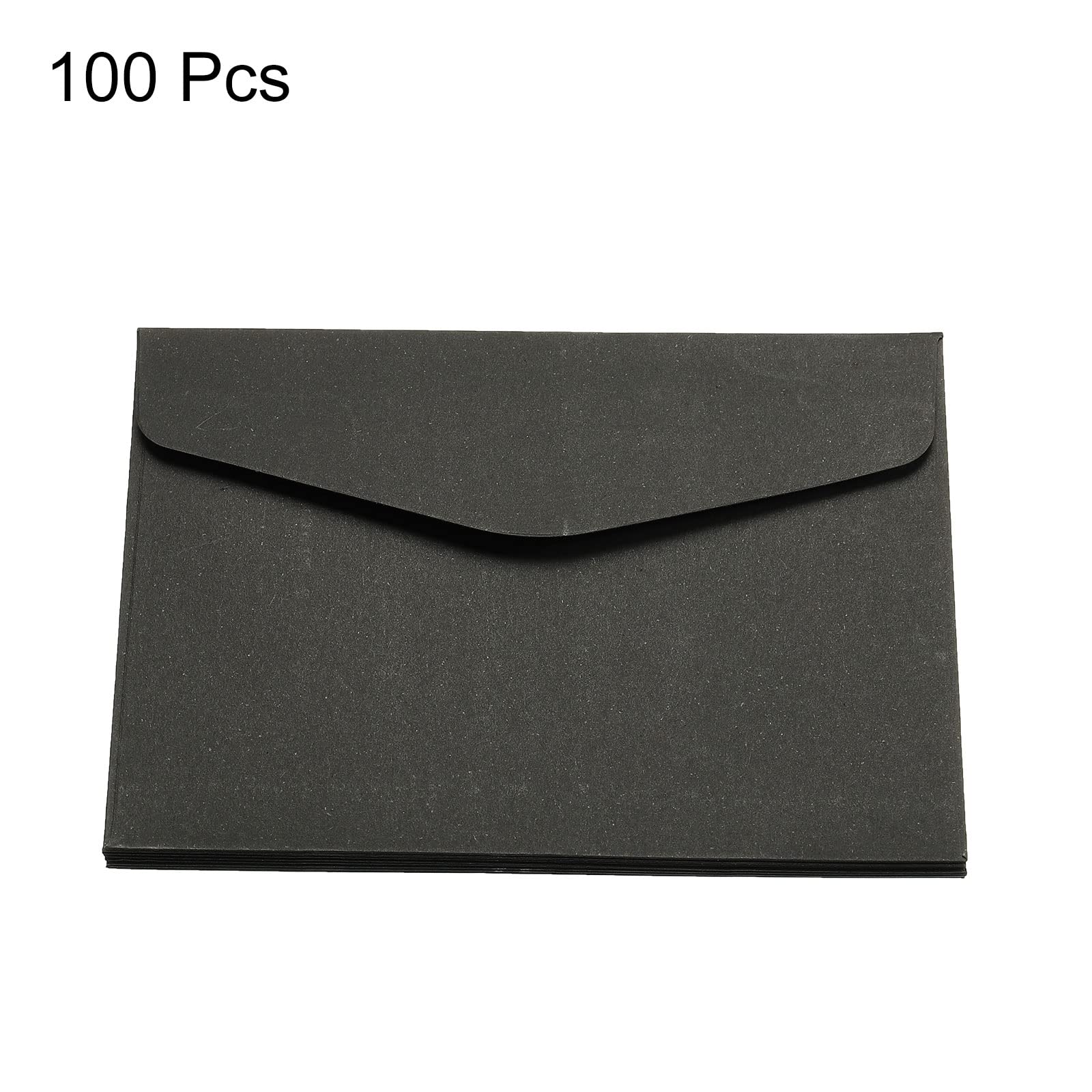 sourcing map Mini Enveloppes Noir 100 pcs 8,2x11,5cm papier