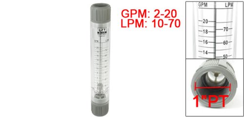 Sourcingmap Industrial débitmètre eau tube 1" PT 2-20 GPM