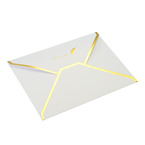 Sourcing Map 10 Enveloppes B6 Blanches Rabat V Bord Doré