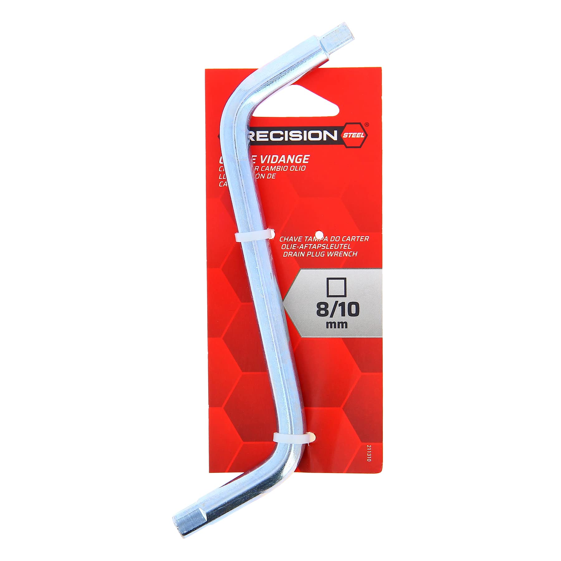 PRECISION STEEL Clé vidange carrée 8-10mm argenté