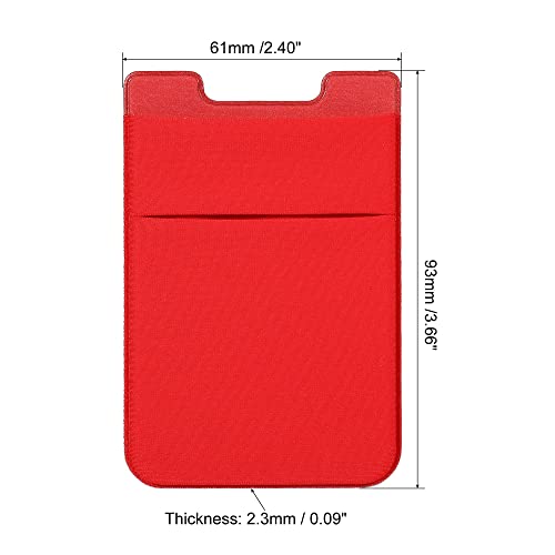 Sourcing Map Porte-Carte Téléphone Spandex 2 Pièces Rouge