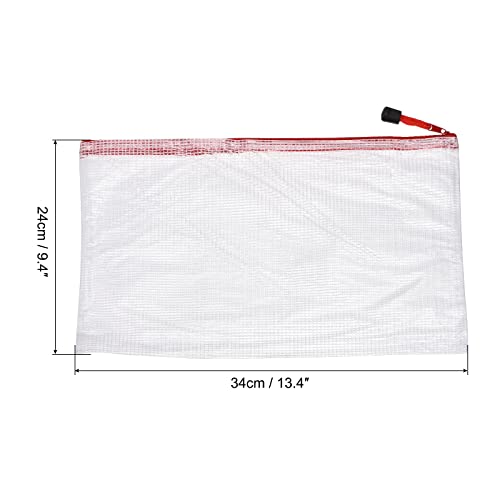 sourcing map pochette zip A4 rouge lot 12 PVC