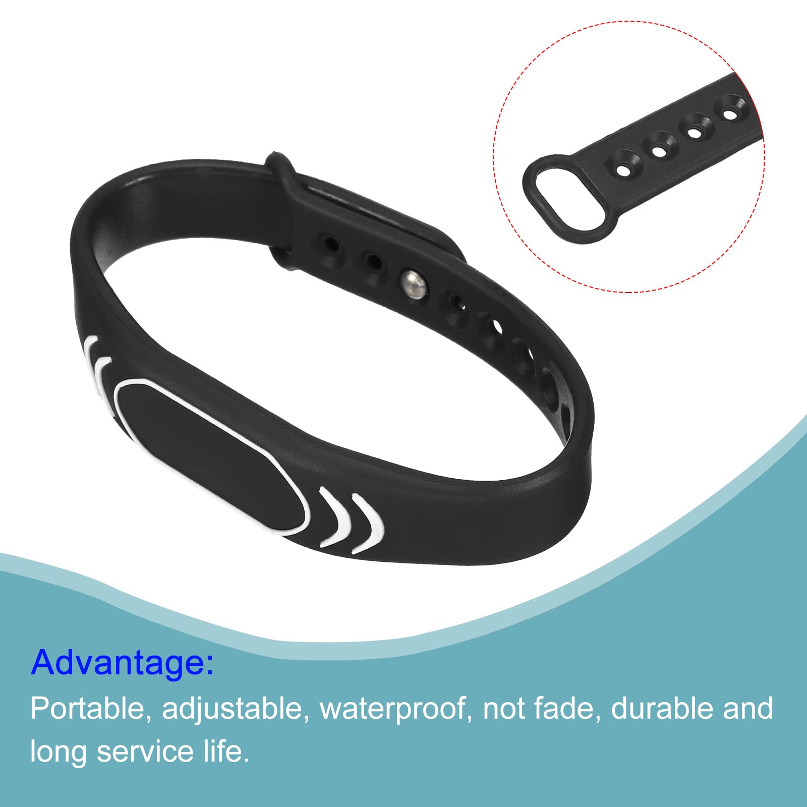 sourcing map Electronics bracelet RFID 125KHz TK4100 noir
