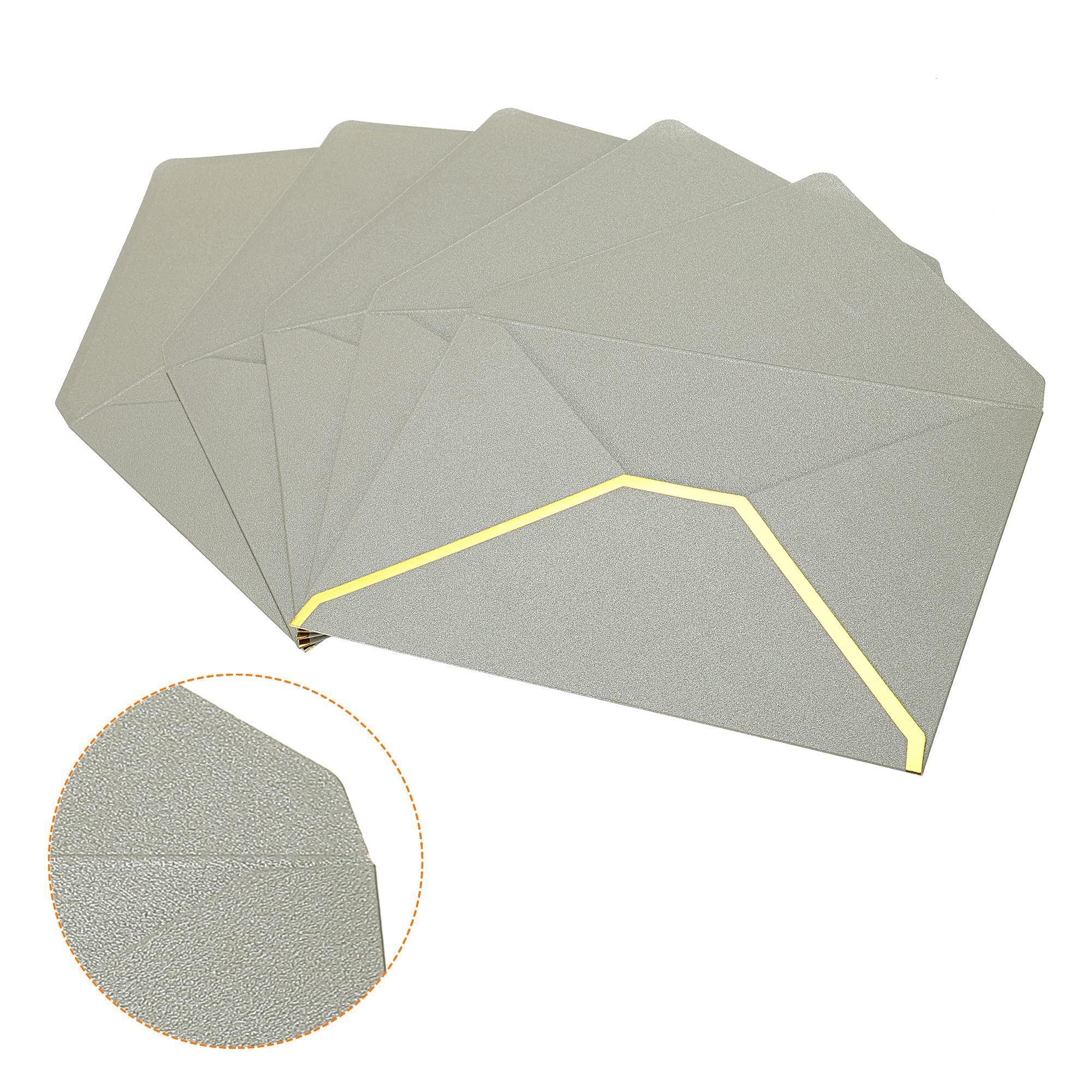 sourcing map B6 enveloppe argent bord doré 13x18cm lot 10 mariage
