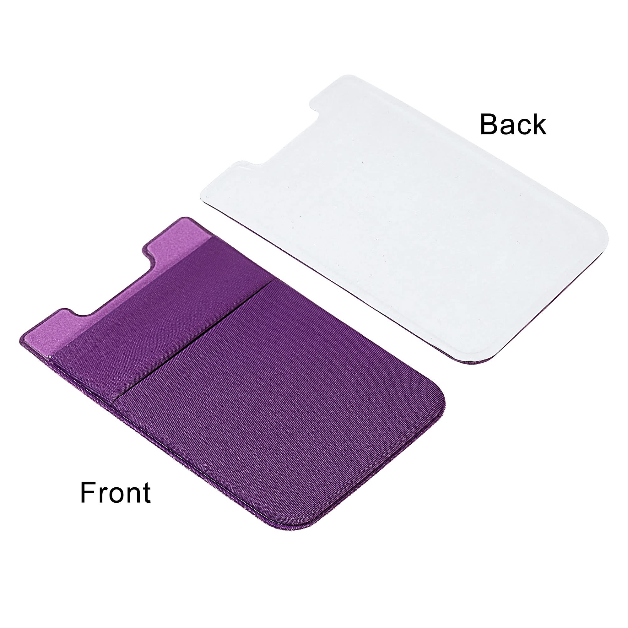 sourcing map Porte-carte adhésif téléphone double couche violet x2