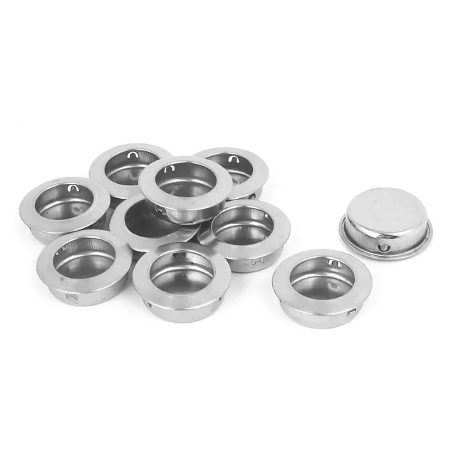 Sourcing Map Poignée Encastrée Ronde Inox 35 mm Lot 10
