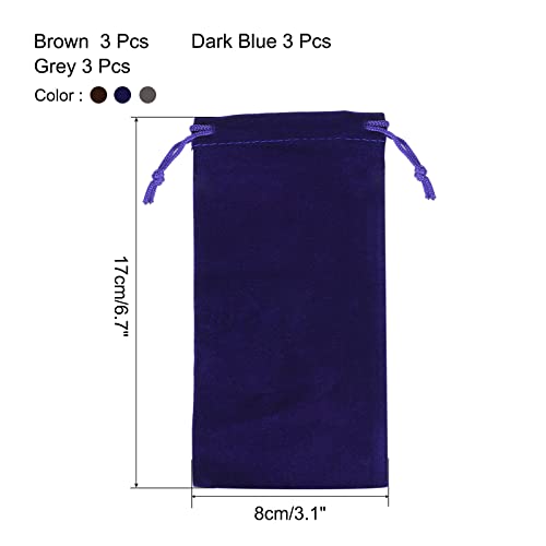 sourcing map pochette flanelle 17x8 cm multicolore lot 9 bijoux