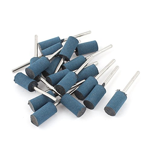 sourcing map Meule sur Tige 10 mm Caoutchouc Bleu Lot 18