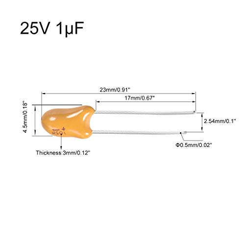 sourcing map 1uF 25V condensateur tantale 10 pièces radial